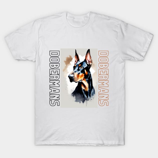 Graceful Elegance: Natural Ear Doberman Collection T-Shirt by TrenzArtz